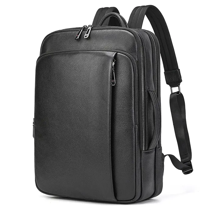 Luufan – sac à dos d'affaires en cuir véritable pour hommes, sac à dos pour ordinateur portable de 1