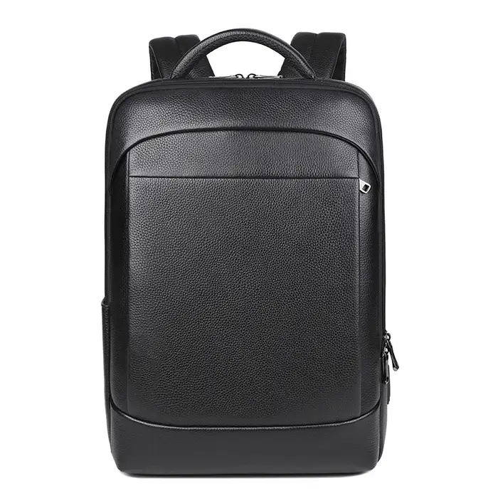 100% sac à dos en cuir véritable hommes 15.6 pouces sac à dos pour ordinateur portable USB Charge an
