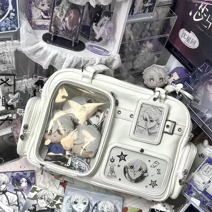 Sac à bandoulière grande capacité style japonais à pois