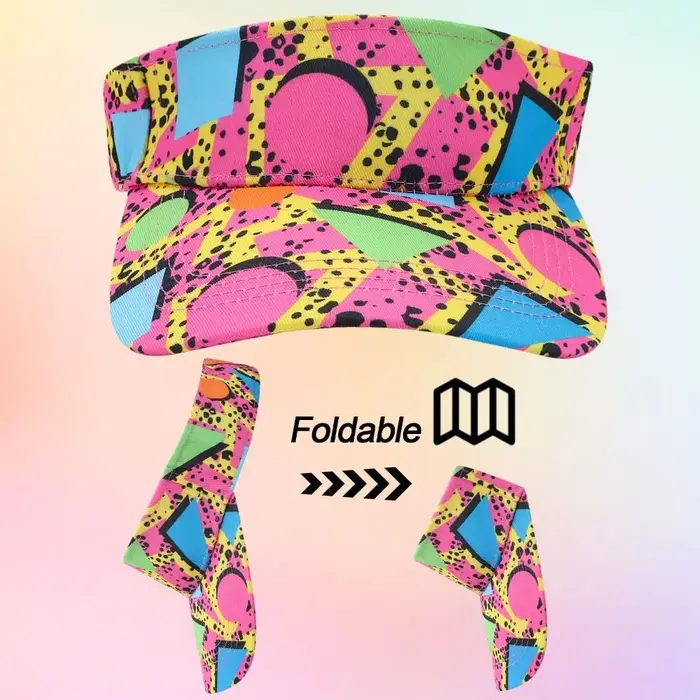 Nouveau Sac banane coloré des années 80 et 90, sac de taille en coton doux, tenue confortable des années 80, pare-soleil, chapeau, fête d'été, Golf