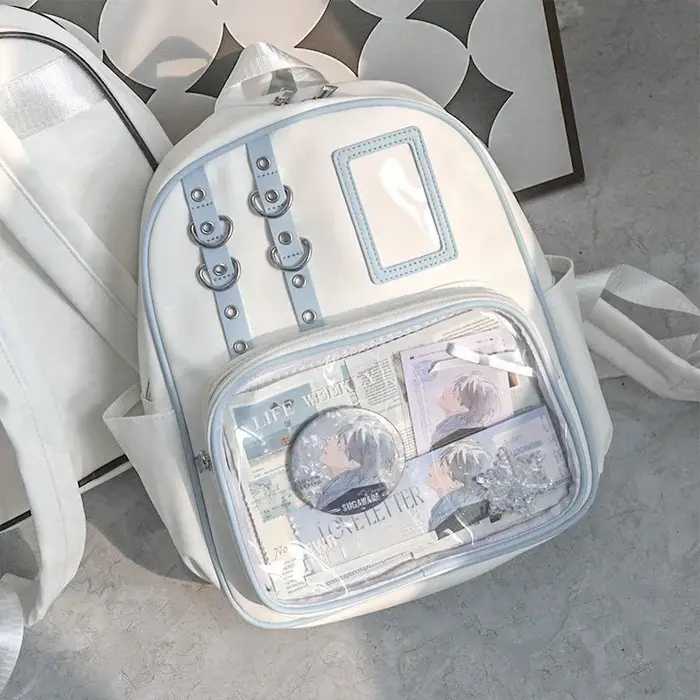 Sac à dos mini Y2K mignon pour femme, sac Ita Kawaii, sac à dos transparent pour fille, sac à dos DIY, sac à dos Lolita, style preppy, sacs d'école