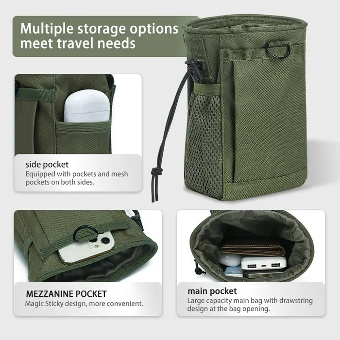 Sac à craie pour l'escalade - Sac de taille en nylon durable avec poche en filet et fermeture à cordon