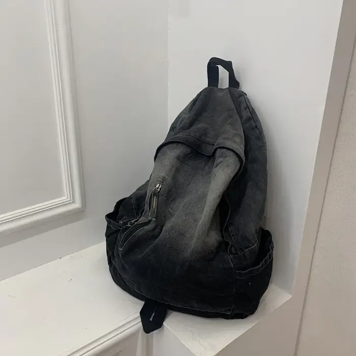 Sac à dos en denim à motif étoile pour étudiants et adultes