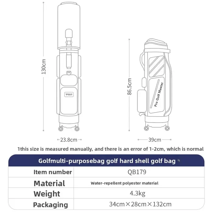 PGM hommes femmes sacs de Golf coque rigide quatre roues Air voyage vérifier dans le sac d'avion QB179