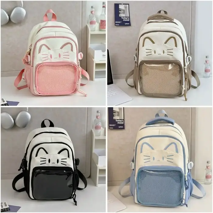 Kawaii Transparent Ita sac à dos grande capacité double bandoulière