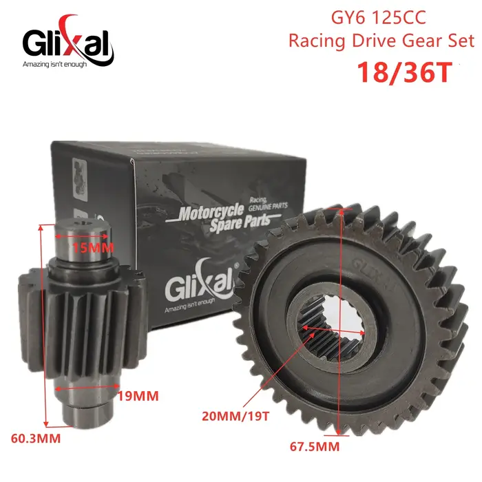 Glixal GY6 125cc 150cc ensemble d'engrenages d'entraînement final de course haute Performance pour moteur 152QMI 157QMJ