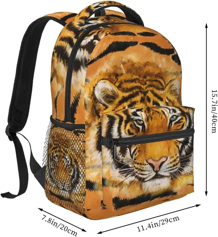 Cool Tiger Sac à dos imprimé léopard pour hommes et femmes