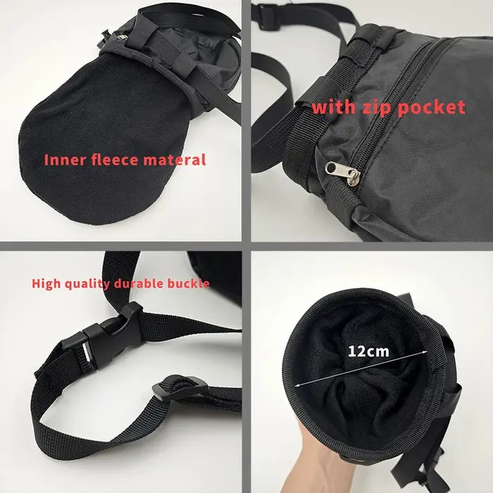Sac à craie d'escalade avec ceinture et poche zippée pour Fitness