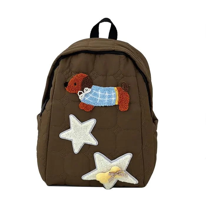 Sac à dos brodé de dessin animé en nylon pour filles