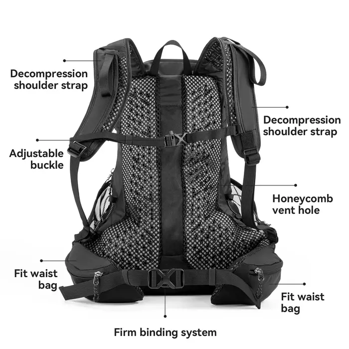 ROCKBROS Sac à dos léger extensible de grande capacité 19L sac à eau étanche à la pluie sac à dos de Trekking de randonnée de Sp
