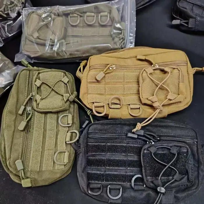 Pochette d'administration horizontale tactique Molle avec poche avant à cordon