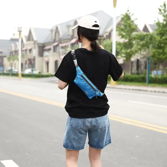 Sac de taille en nylon multifonction pour homme et femme