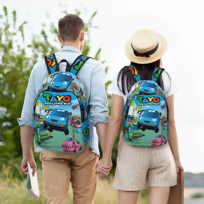 Tayo le petit Bus enfant sac à dos hommes femmes décontracté lycée affaires sac à dos corée dessin animé collège toile sacs cadeau