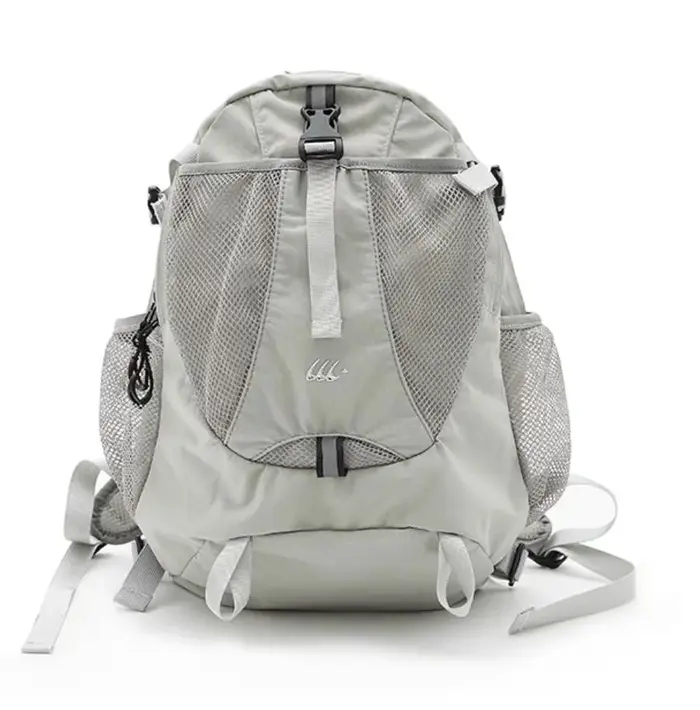 Sac à dos en nylon gris coréen Y2K pour femmes, sacs à dos de randonnée en plein air légers, sac de 