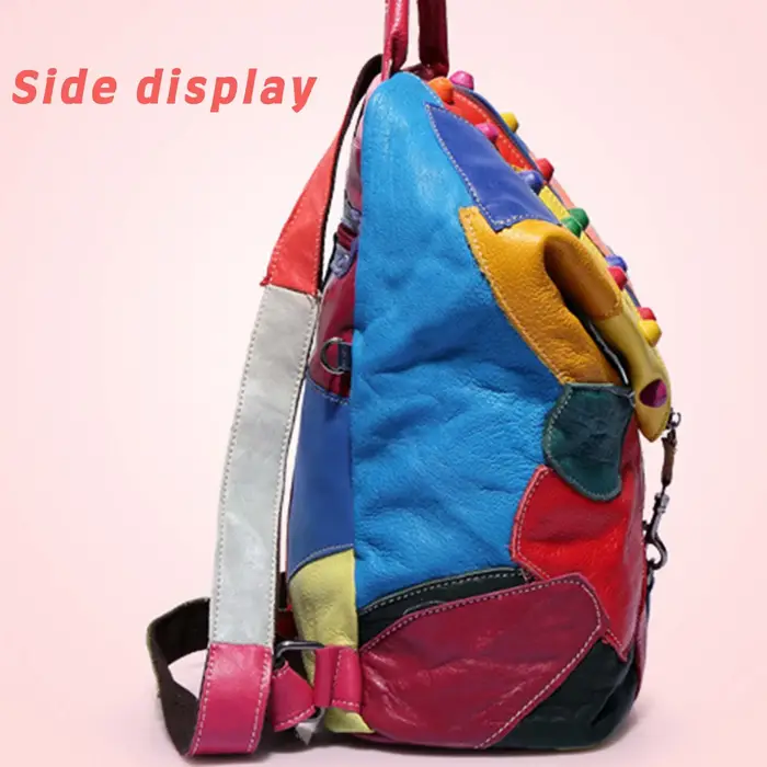 Mn Stitching-Sac à dos RiSALE en cuir