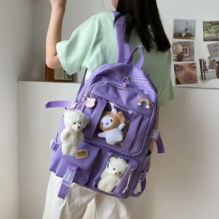Sac à dos d'école en nylon imperméable pour adolescents