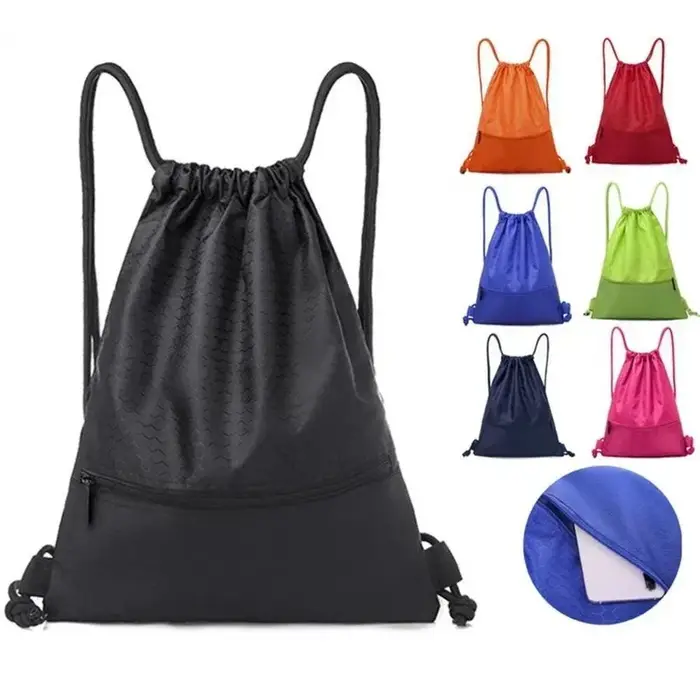 Sac à dos Simple avec poche à cordon de serrage pour Sport de plein air