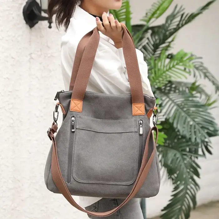 Sac fourre-tout en toile fonctionnel pour femme
