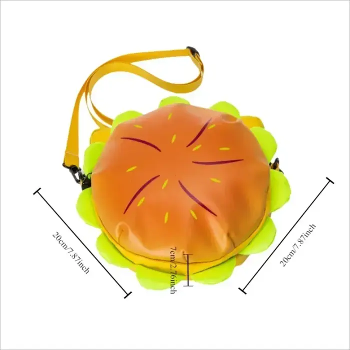 PU élégant Hamburger sac à dos ordinateur portable stockage fermeture éclair Portable fourre-tout dé