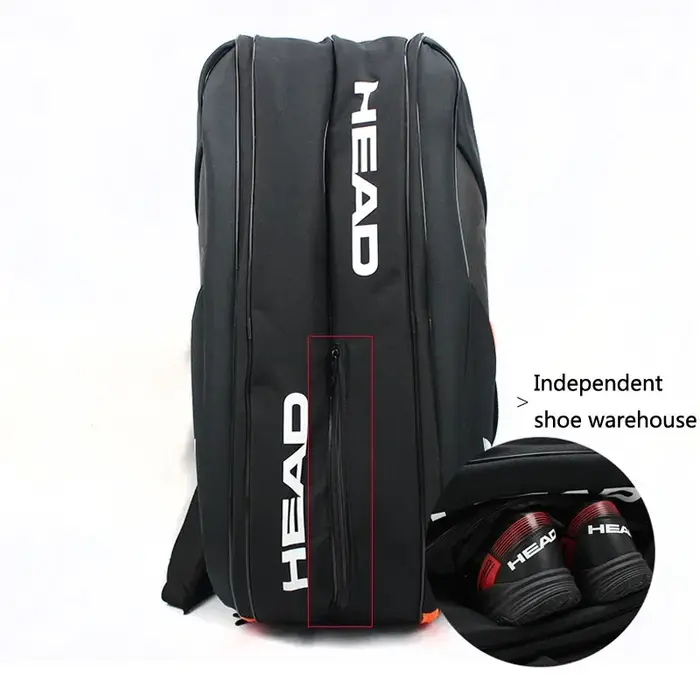 Sac de raquettes de Tennis HEAD grande capacité 6 PK sac de sport à coque rigide 9