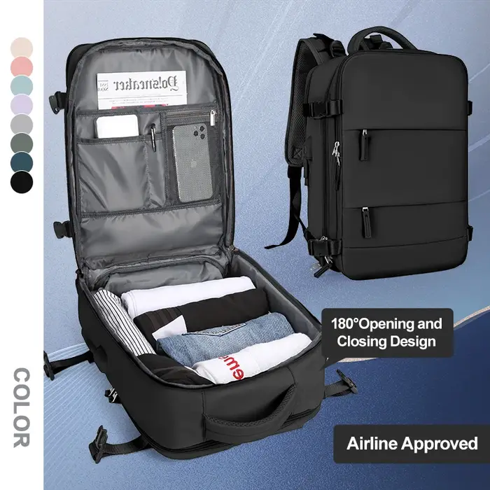 Grand sac à dos de voyage pour hommes, sac à dos étanche pour ordinateur portable approuvé par le vo
