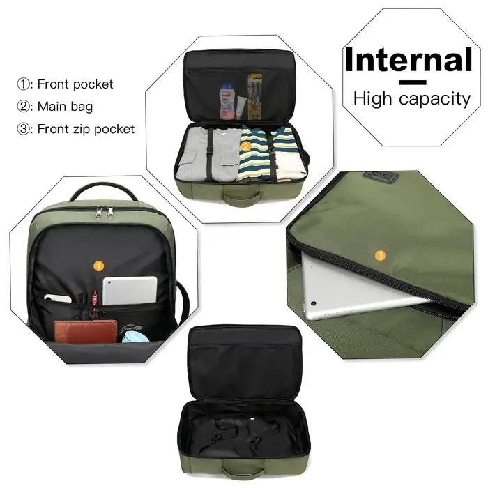 KONO Travel Backpack bagage à main | Imperméable et résistant aux avions | Protège-détons 38L |