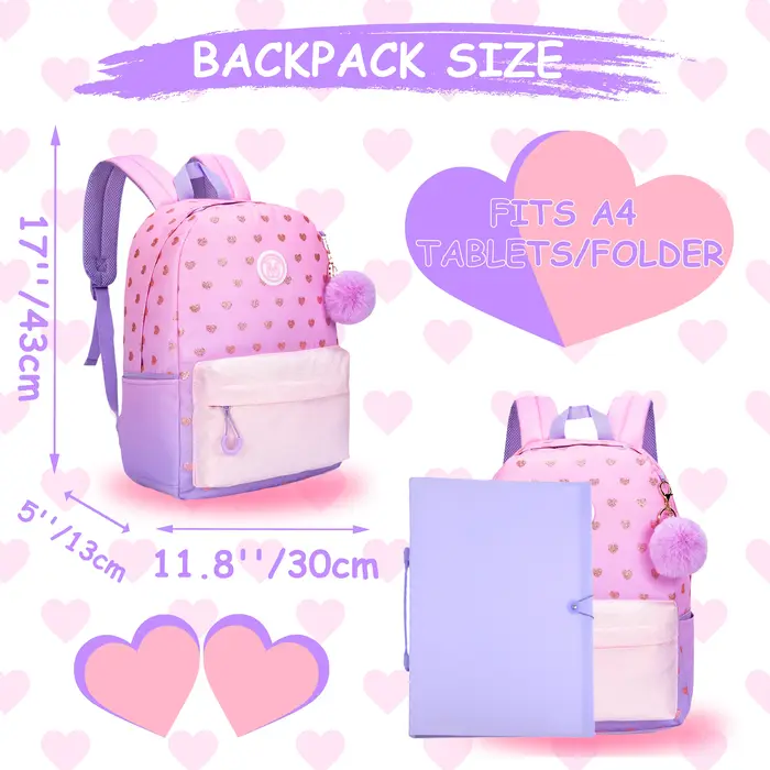 Sac à dos pour filles, sac à dos léger pour enfants