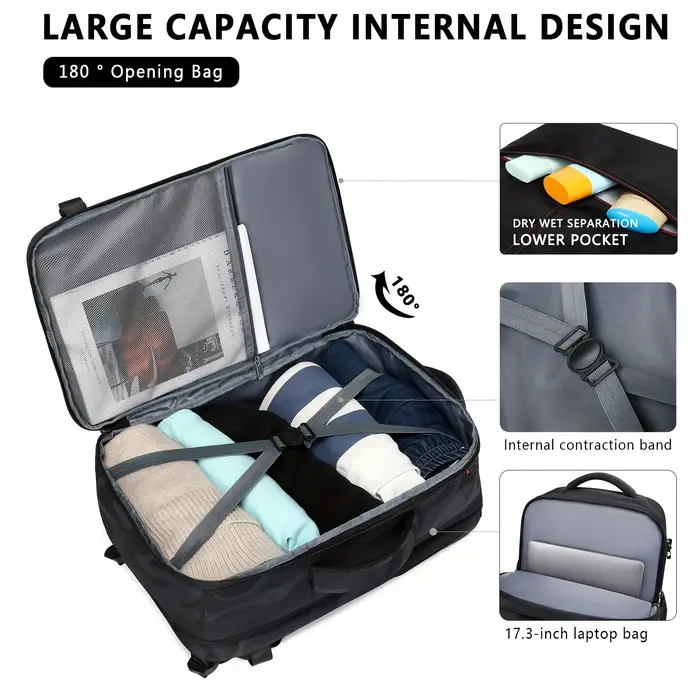 Sac à dos sous vide, sac à dos extensible de 60 litres avec compression