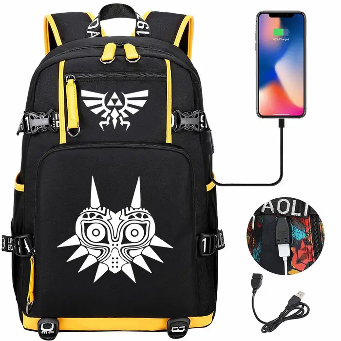 Zeldas Mochila USB grande capacité étudiant cartables femmes hommes ordinateur portable voyage sac à dos garçons filles enfants retour à l'école livre sacs
