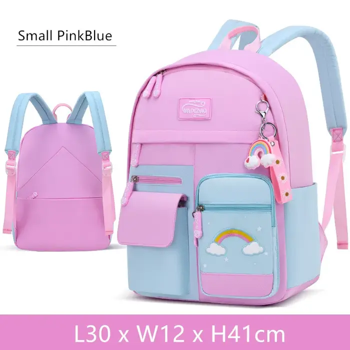 Kawaii rose violet école primaire sac à dos pour filles mignon arc-en-ciel étudiant Bookbag école pr