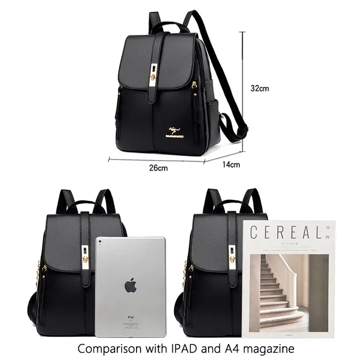 Sacs à Dos en cuir pour femmes de luxe pour filles Sac A Dos Sac à Dos décontracté noir Sac à Dos Vintage