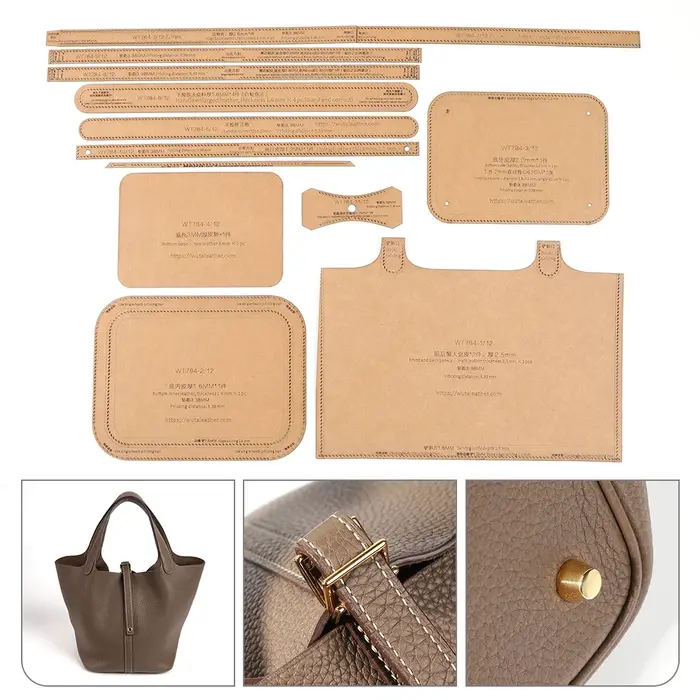 WUTA Picotin 18 – Modèle en papier kraft pour sac seau fait main – Outil et accessoires de maroquinerie DIY