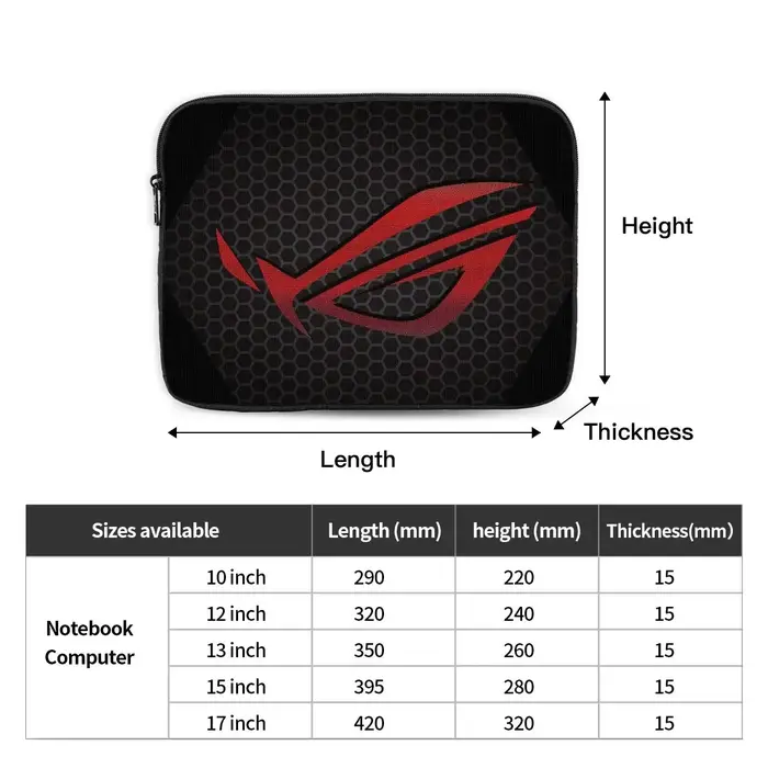 Asus Rog Future Hexagon ordinateur portable sac étui pochette 10 12 13 15 17 pouces housse