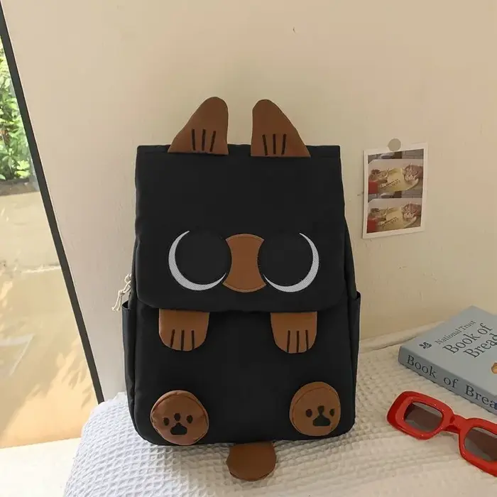 Sac à dos chat siamois pour étudiant, sac d'école preppy, sac à dos en nylon, mignon, haute capacité