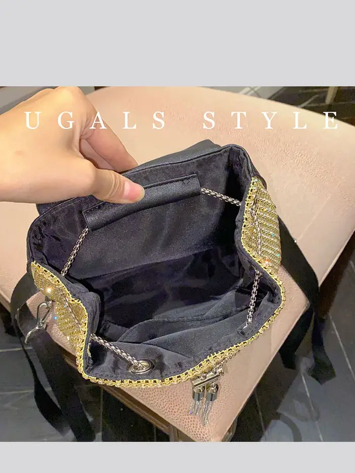 Sac à dos en strass, sac d'école en diamant polyvalent