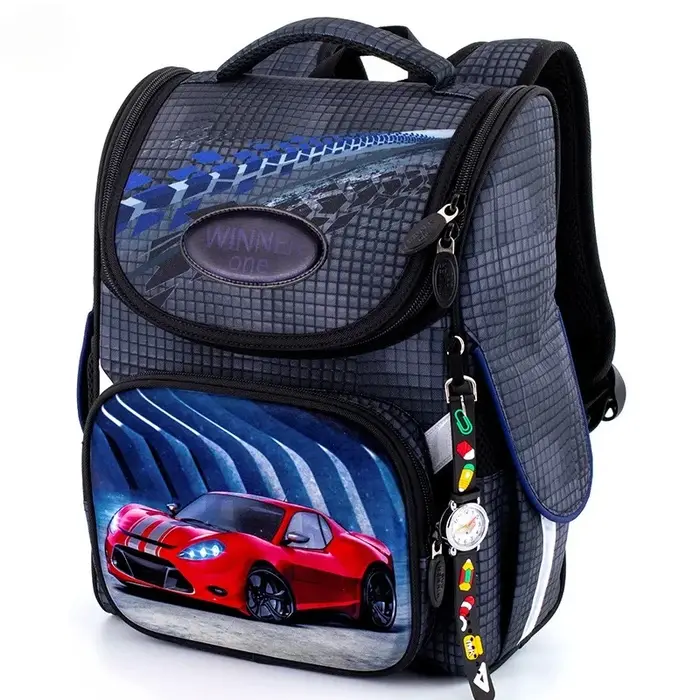 Sac à dos d'école orthopédique pour garçons, sac d'école de football avec dessin animé 3D, sacs à do