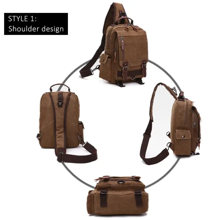 Nouveau petit sac à dos en toile pour hommes