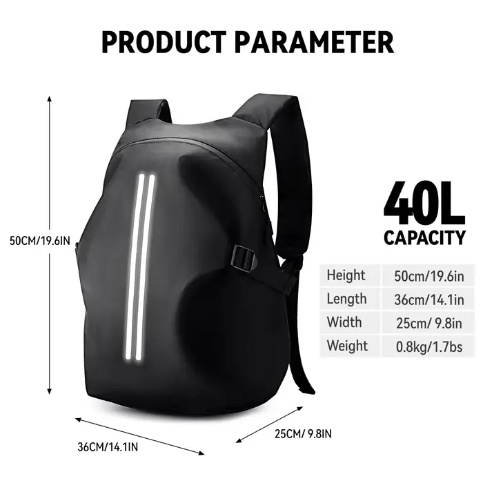 Sac à dos de moto 50L, grand sac à dos multifonctionnel pour motocyclistes