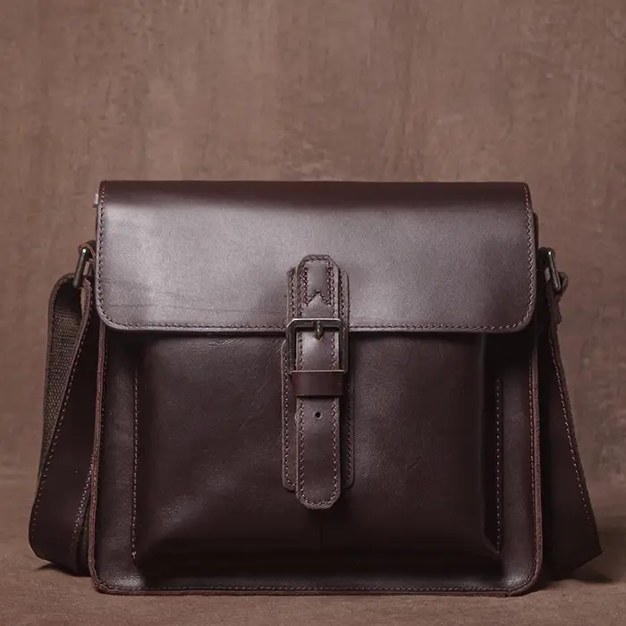 GURO marque de luxe en cuir véritable sac à bandoulière hommes Crazy Horse peau de vache sac de messager femmes rétro