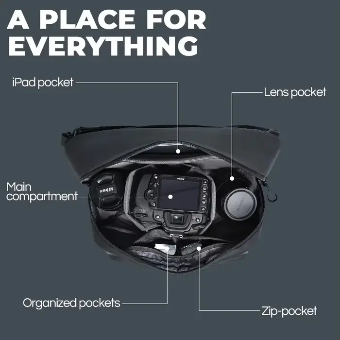 BANGE Nouveau Grand Sac à Bandoulière pour Appareil Photo Numérique Canon/Nikon/Sony/DJI Drone