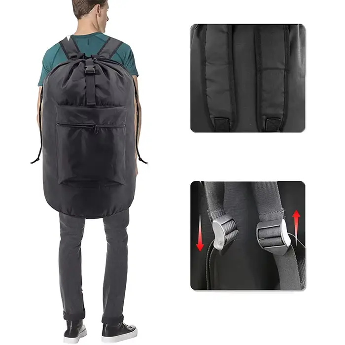 Sac à dos sac à linge avec poche panier