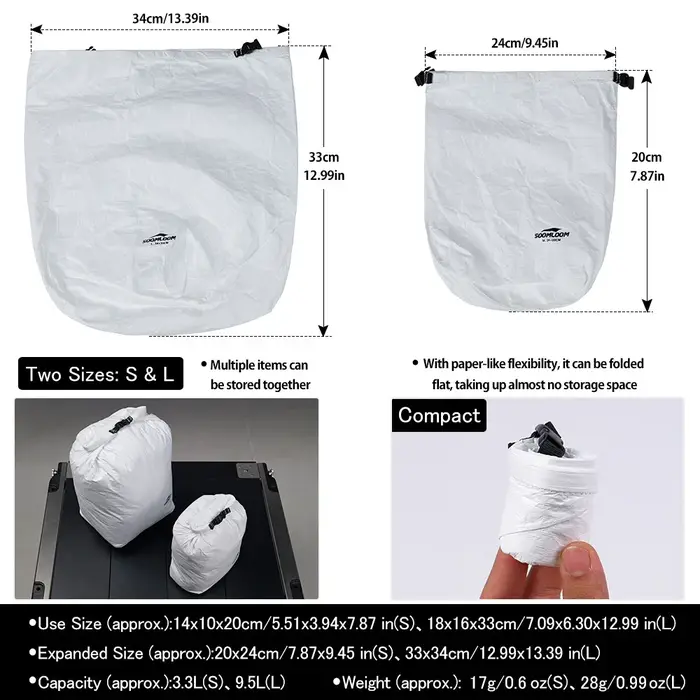 Ensemble de sacs de rangement Soomloom Tyvek