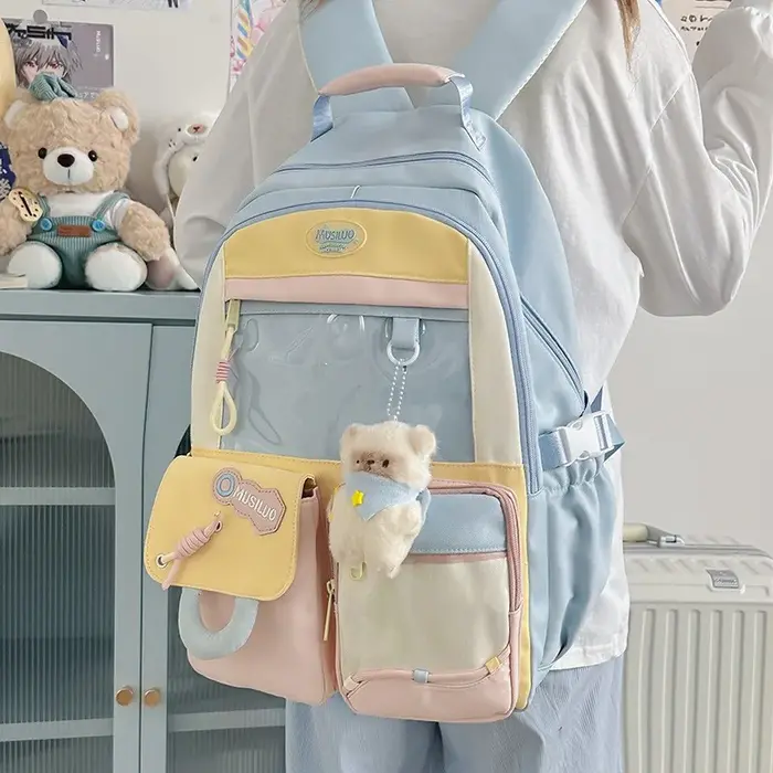 Sac à dos scolaire grande capacité en nylon