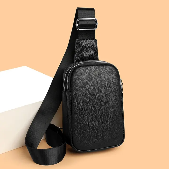 Sac à bandoulière de luxe en cuir véritable pour hommes