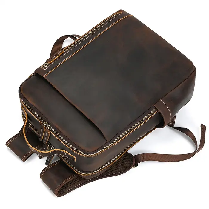 2025 nouveautés sac à dos en cuir pour voyage hommes mâle en cuir de vachette pochette d'ordinateur