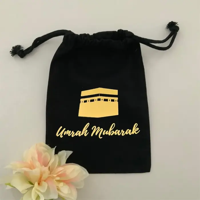 5 pièces Kaaba umrah mubarak noir cadeau sacs cadeau musulman islamique Ramadan Kareem eid décoratio