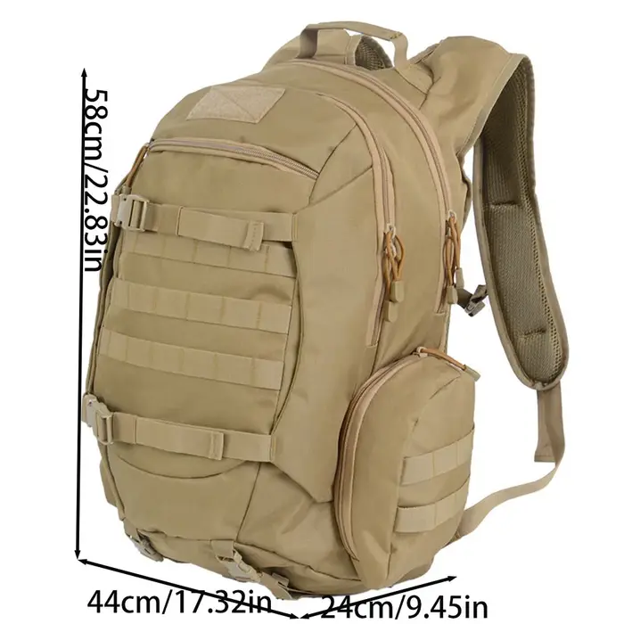 Sac à dos de randonnée et de camping extérieur 45L grande capacité, sac à dos tactique camouflage pl