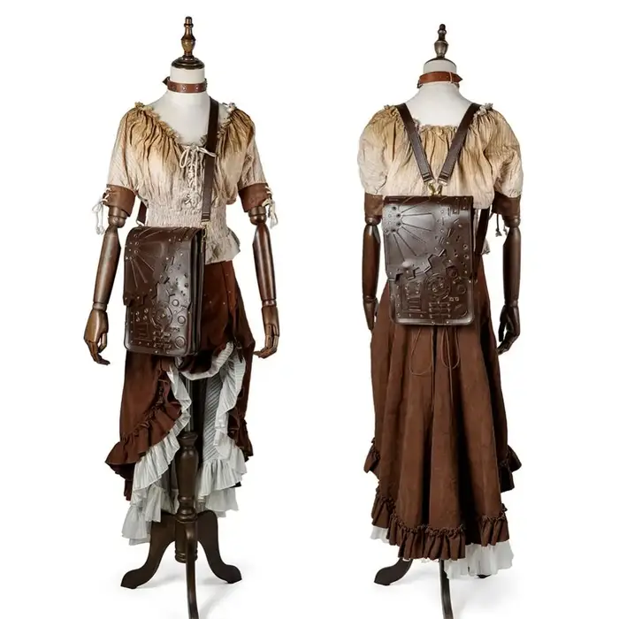 Steampunk – sac à dos rétro Gear, sac à livres Vintage en cuir Pu, sac à bandoulière étanche avec fermetures éclair et Rivets métalliques