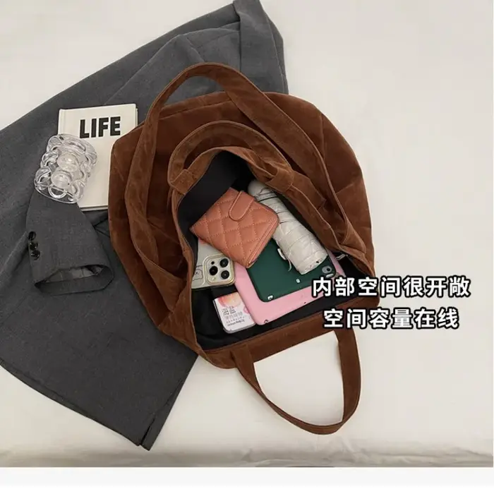 Sacs fourre-tout vintage en daim pour femmes