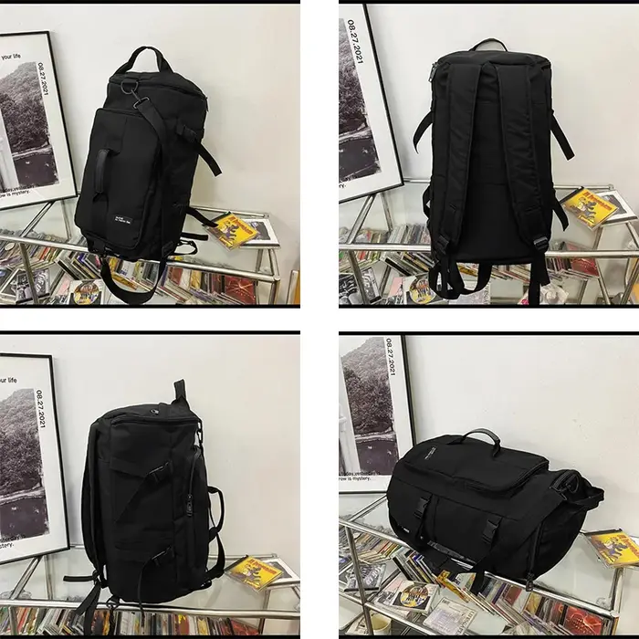 Sac à dos de sport noir rond pour hommes et femmes